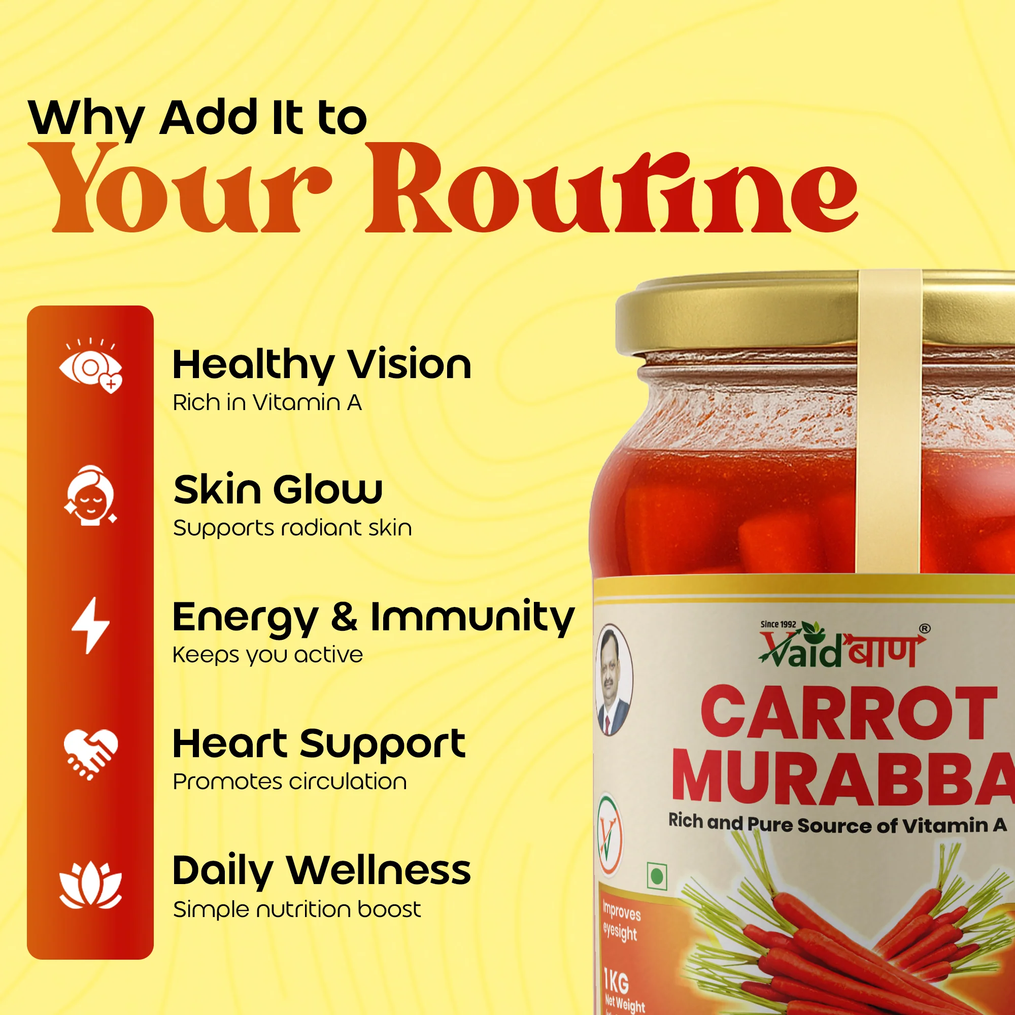 Vaidban Carrot Murabba – Rich Source of Vitamin A for Eye & Skin Health - Image 2