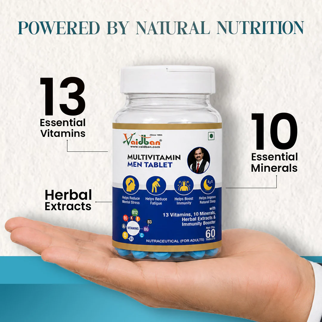 Vaidban Multivitamin Men – Daily Energy, Immunity & Stress Relief (60 Tabs) - Image 3
