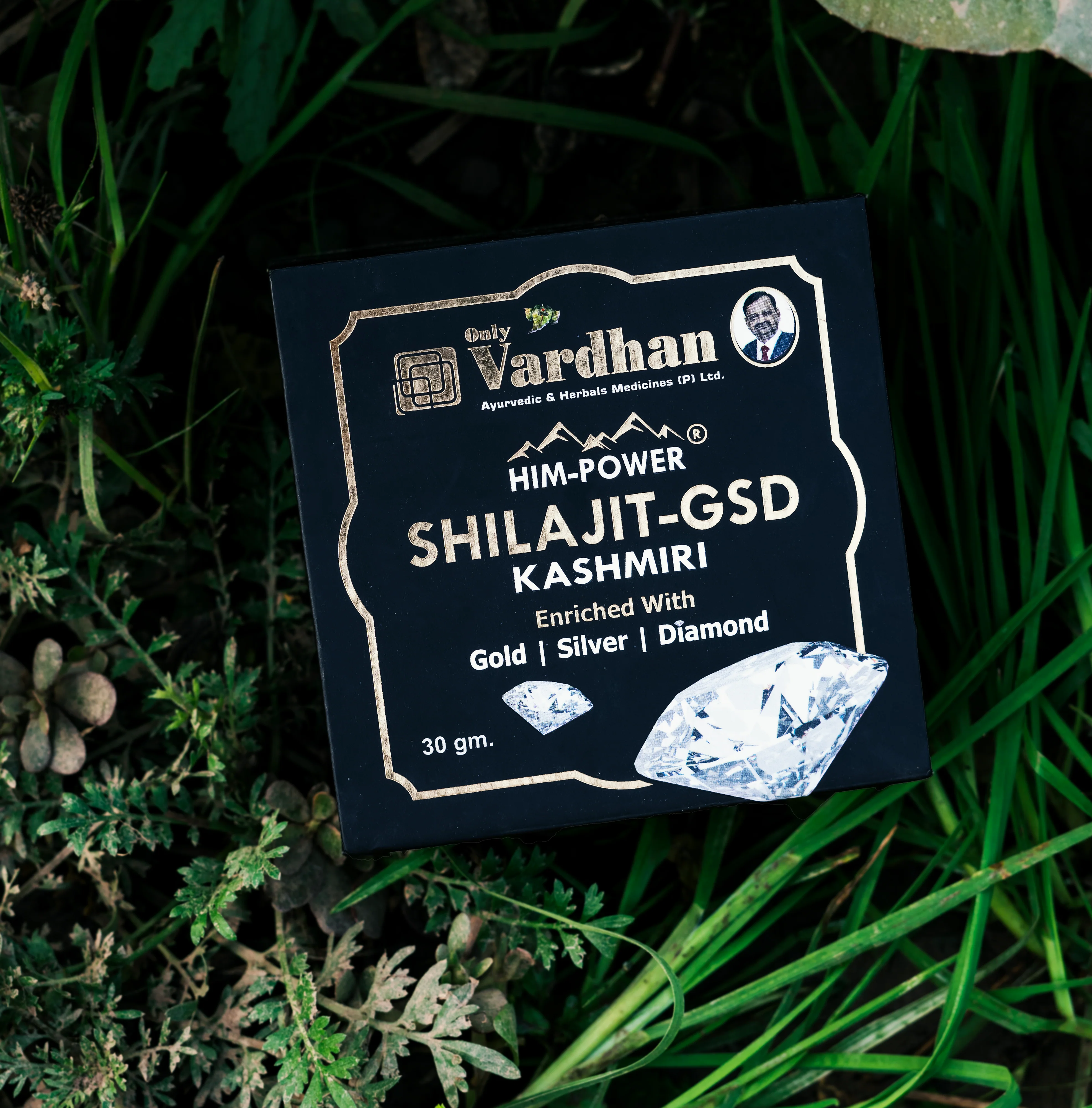 Vardhan Him-Power Shilajit-GSD Kashmiri – Enriched with Gold, Silver & Diamond (10g) - Image 5