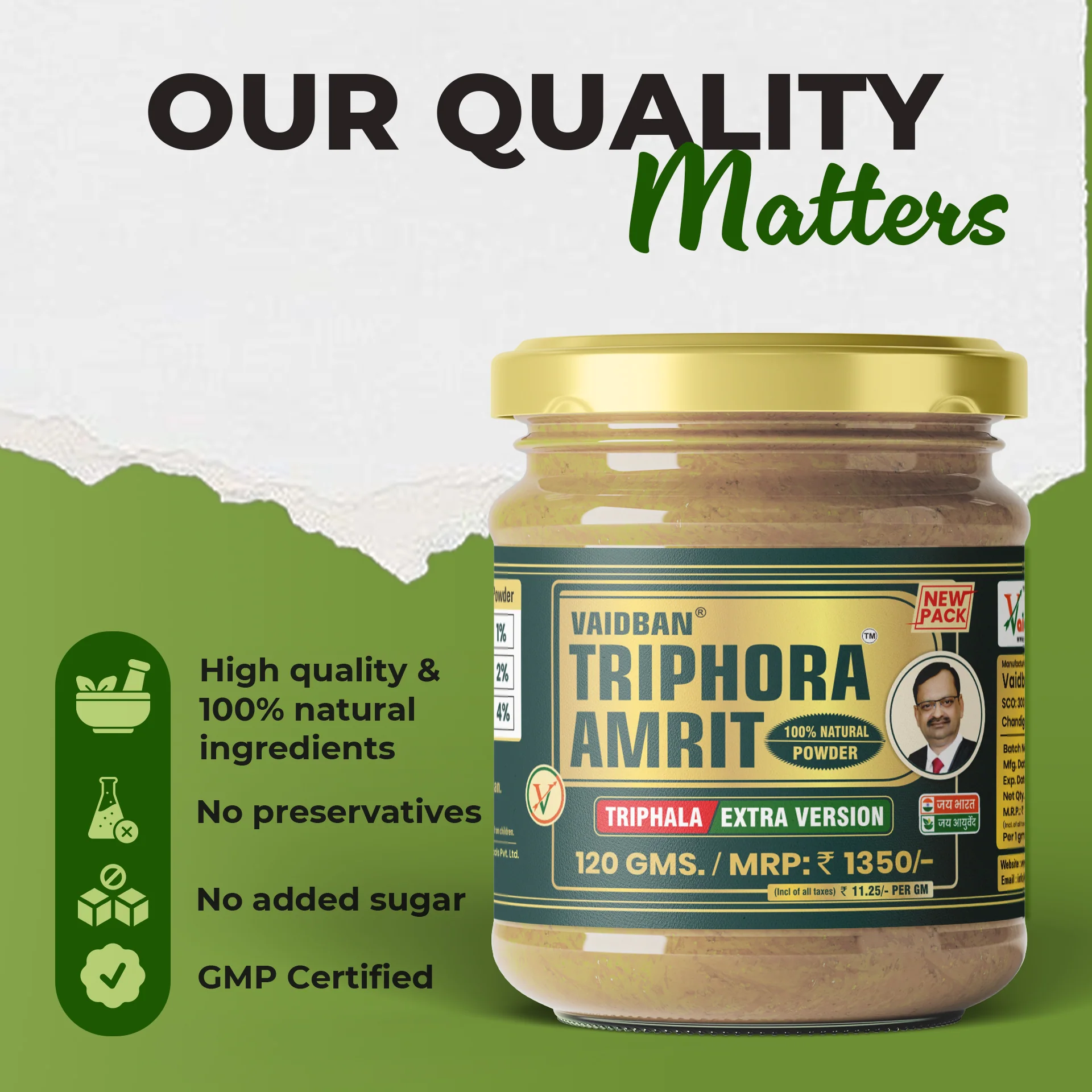 Vaidban Triphora Amrit — Triphala Extra Version / Churna - Best For Digestion - Image 6