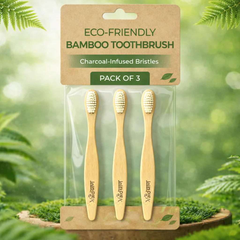 Vaidban Bamboo Toothbrush – Ayurvedic Care for Strong Teeth & Healthy Gums - Image 3
