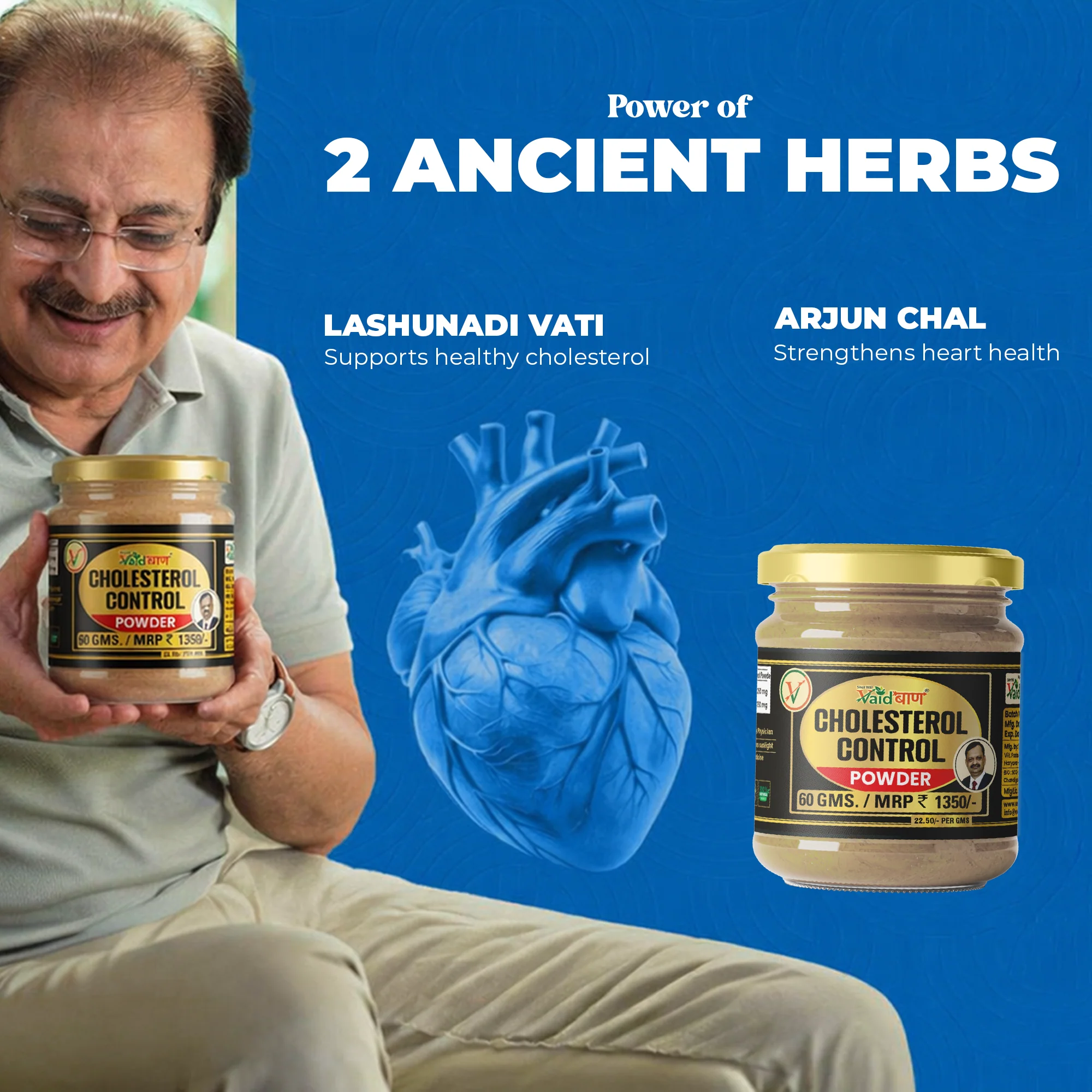 Vaidban Cholesterol Control Powder (60gm) - Ayurvedic Support for Healthy Cholesterol Levels - Image 2