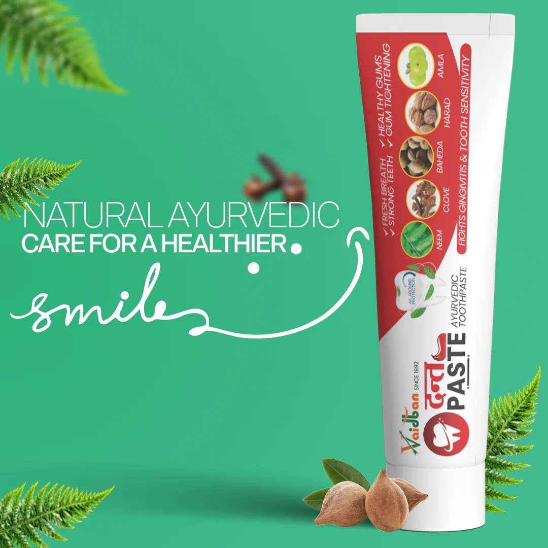 Vaidban Dant Paste - Ayurvedic Toothpaste for Gingivitis & Tooth Sensitivity (100gm) pack - Image 5