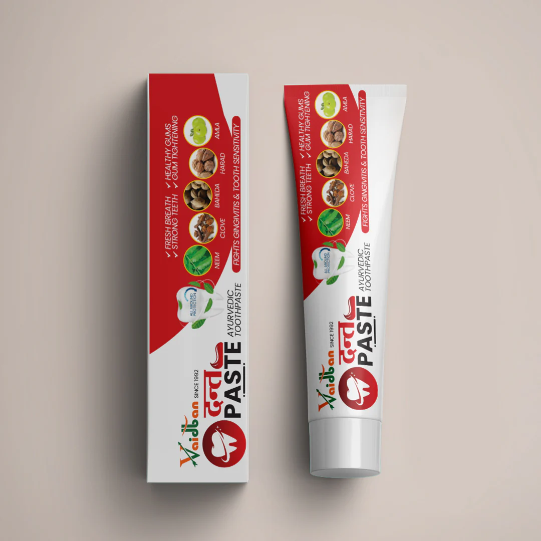 Vaidban Dant Paste - Ayurvedic Toothpaste for Gingivitis & Tooth Sensitivity (100gm) pack - Image 6