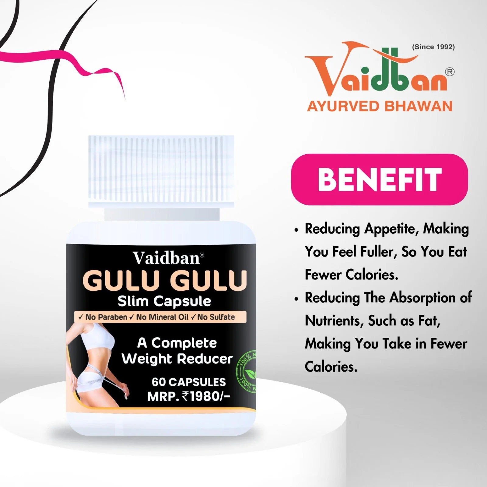 Vaidban Gulu Gulu Slimming Capsule - 90 Capsule - Image 3