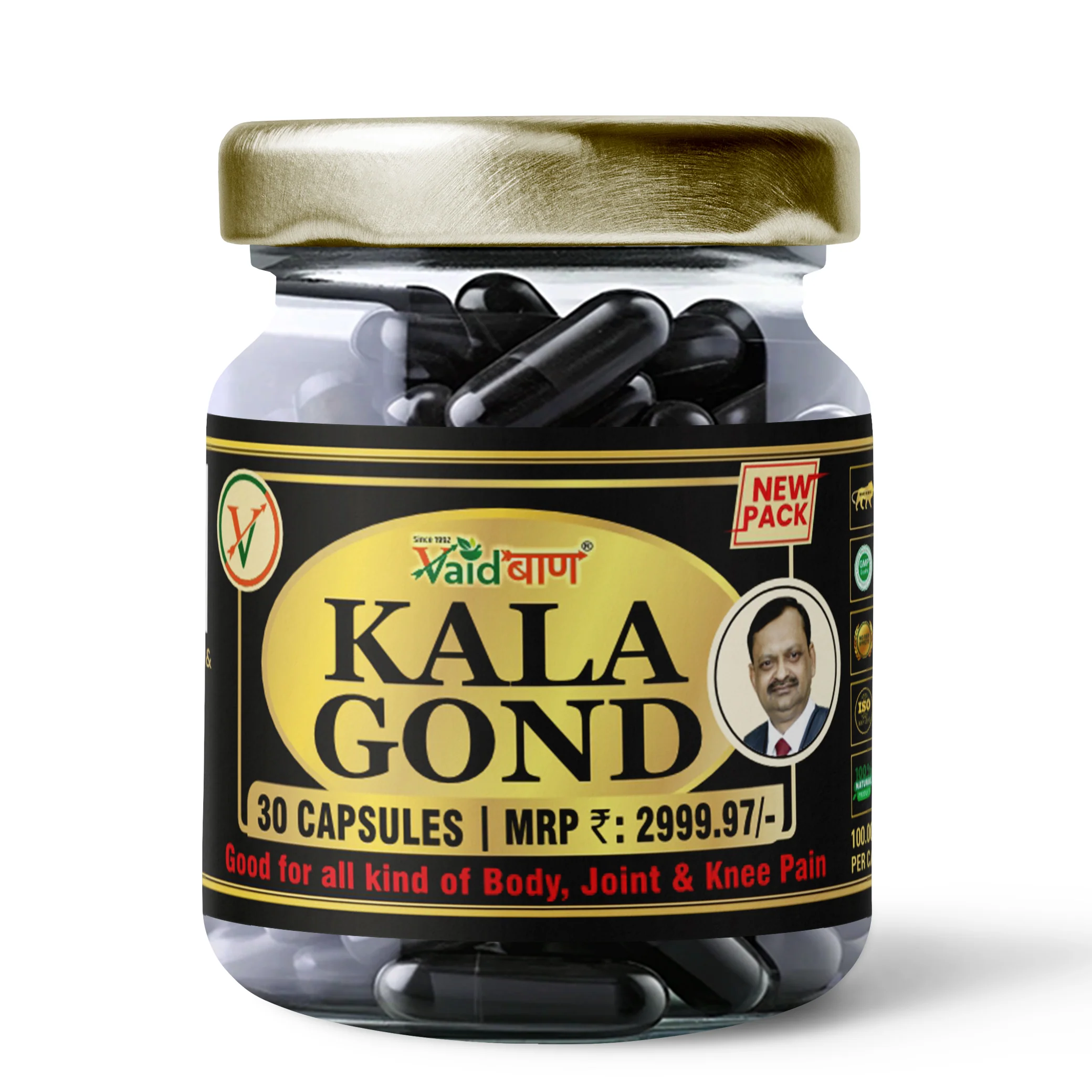 Vaidban Kala Gond Capsule - Pain Relief Capsule | Knee Pain - Image 5