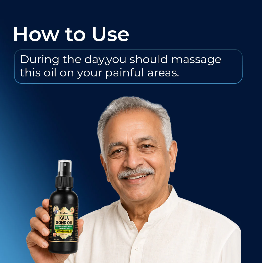 Vaidban Kala Gond Oil – Instant Pain Relief for Joint & Knee Pain | 60ml - Image 4