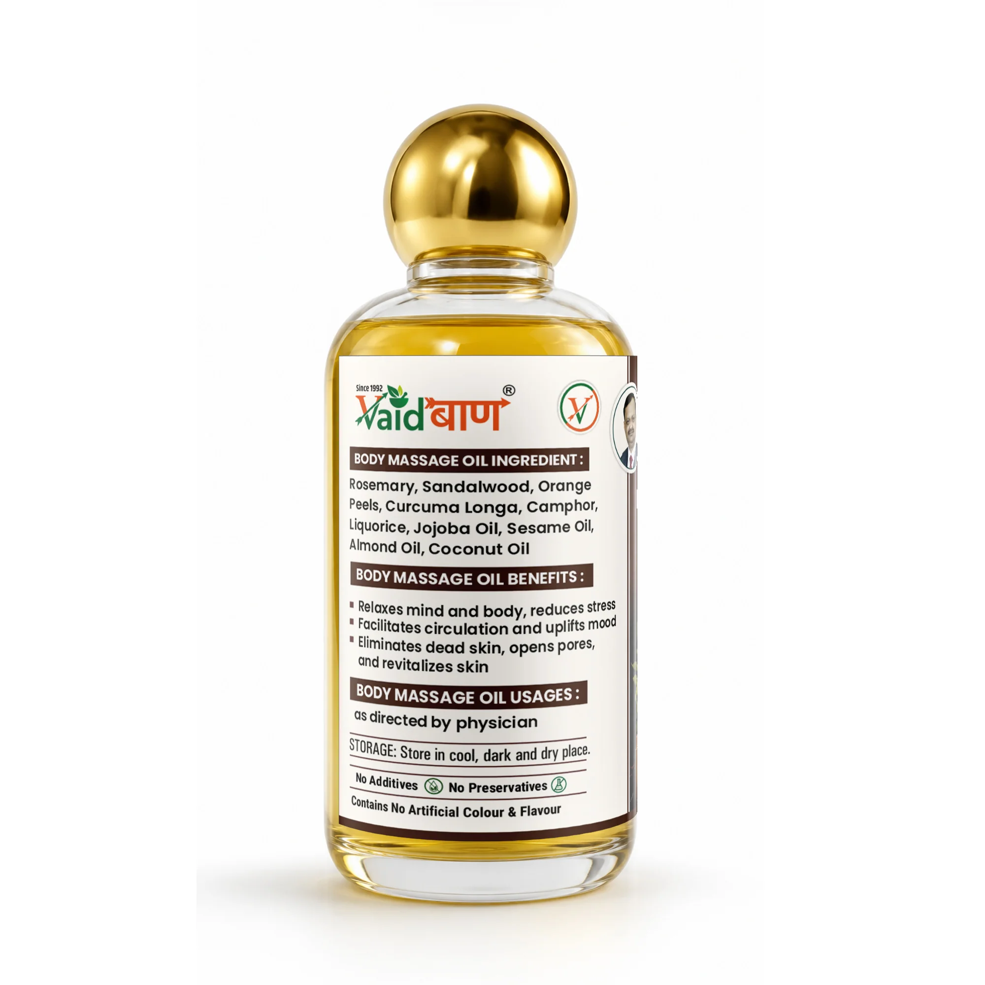 Vaidban Lazab Body Massage Oil 250ml - 100% Natural Cold Pressed Ayurvedic Oil for All Ages - Image 5