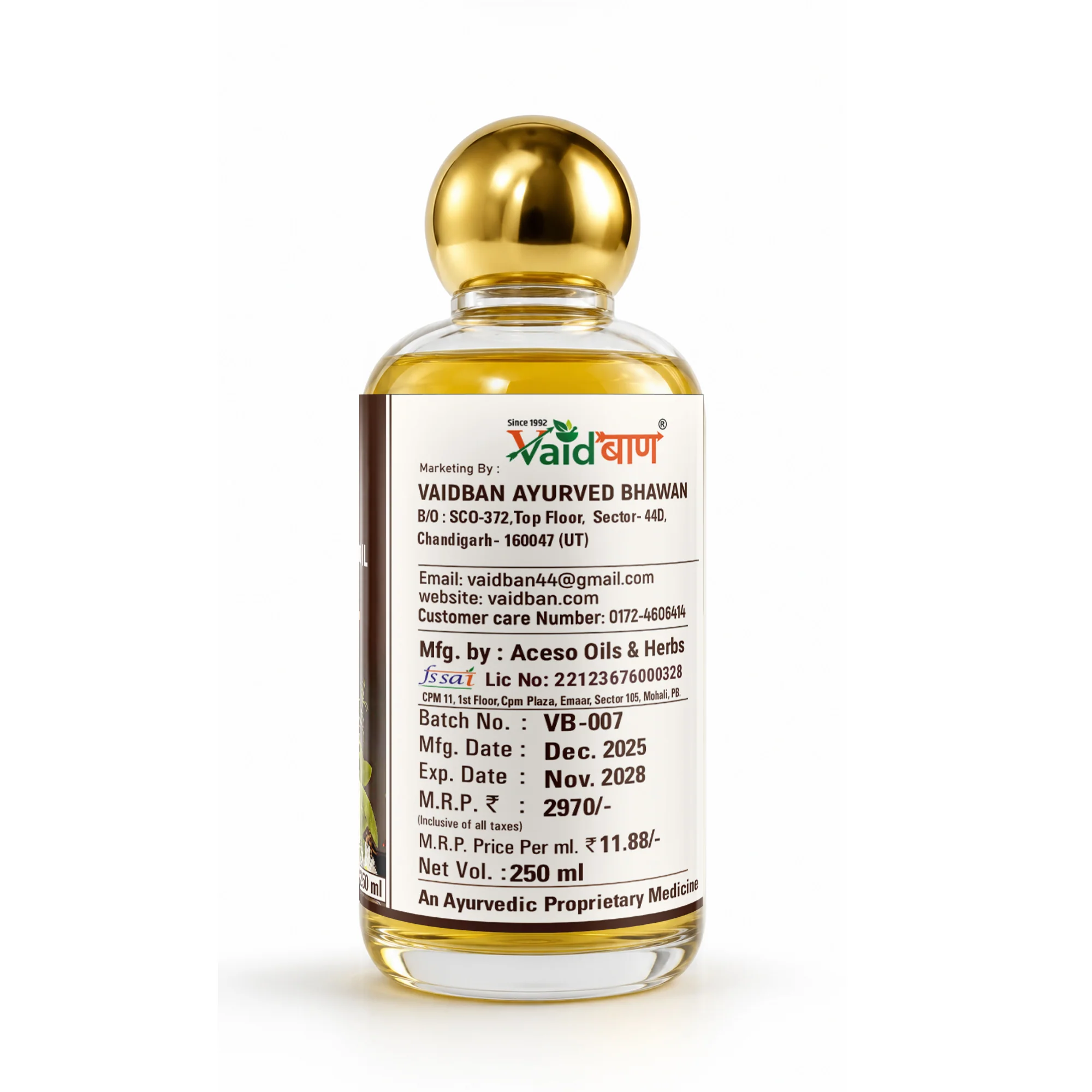 Vaidban Lazab Body Massage Oil 250ml - 100% Natural Cold Pressed Ayurvedic Oil for All Ages - Image 6