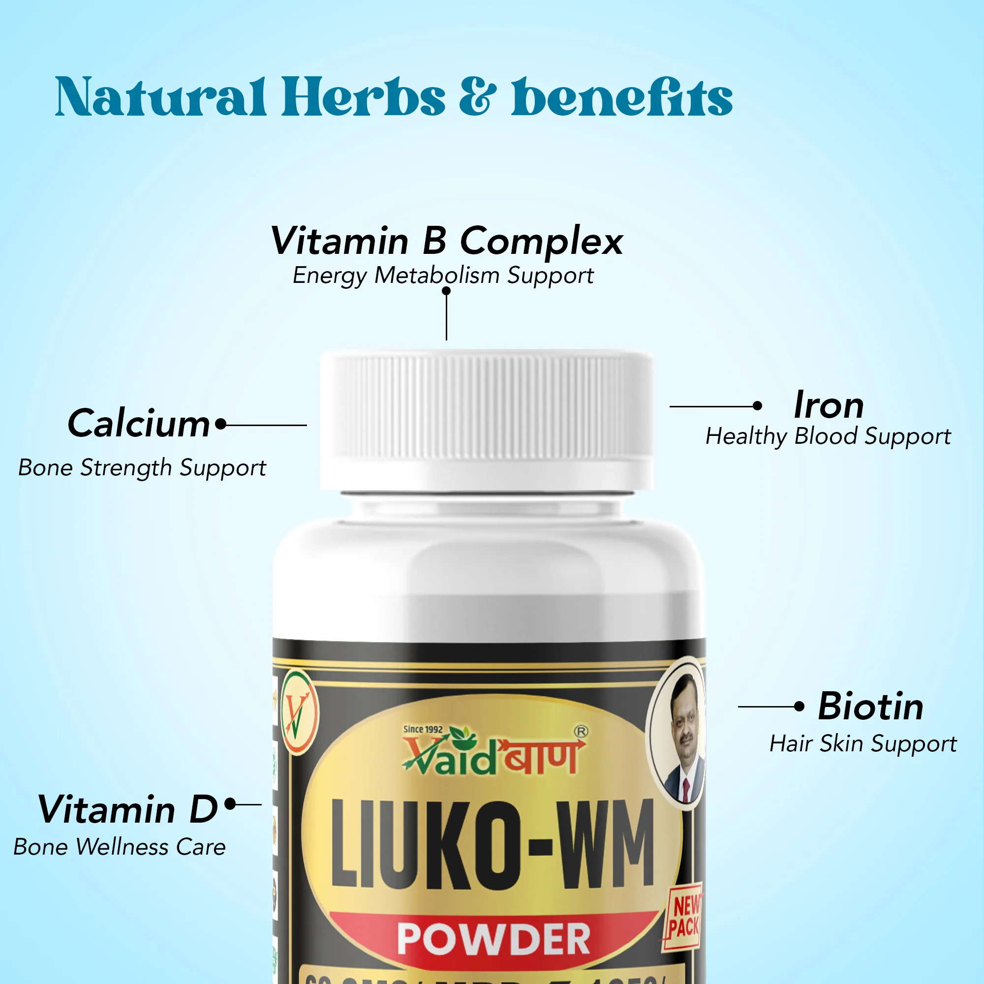 Vaidban LIUKO WM Powder - 60g | Holistic Care for Leukorrhea (White Discharge) - Image 2