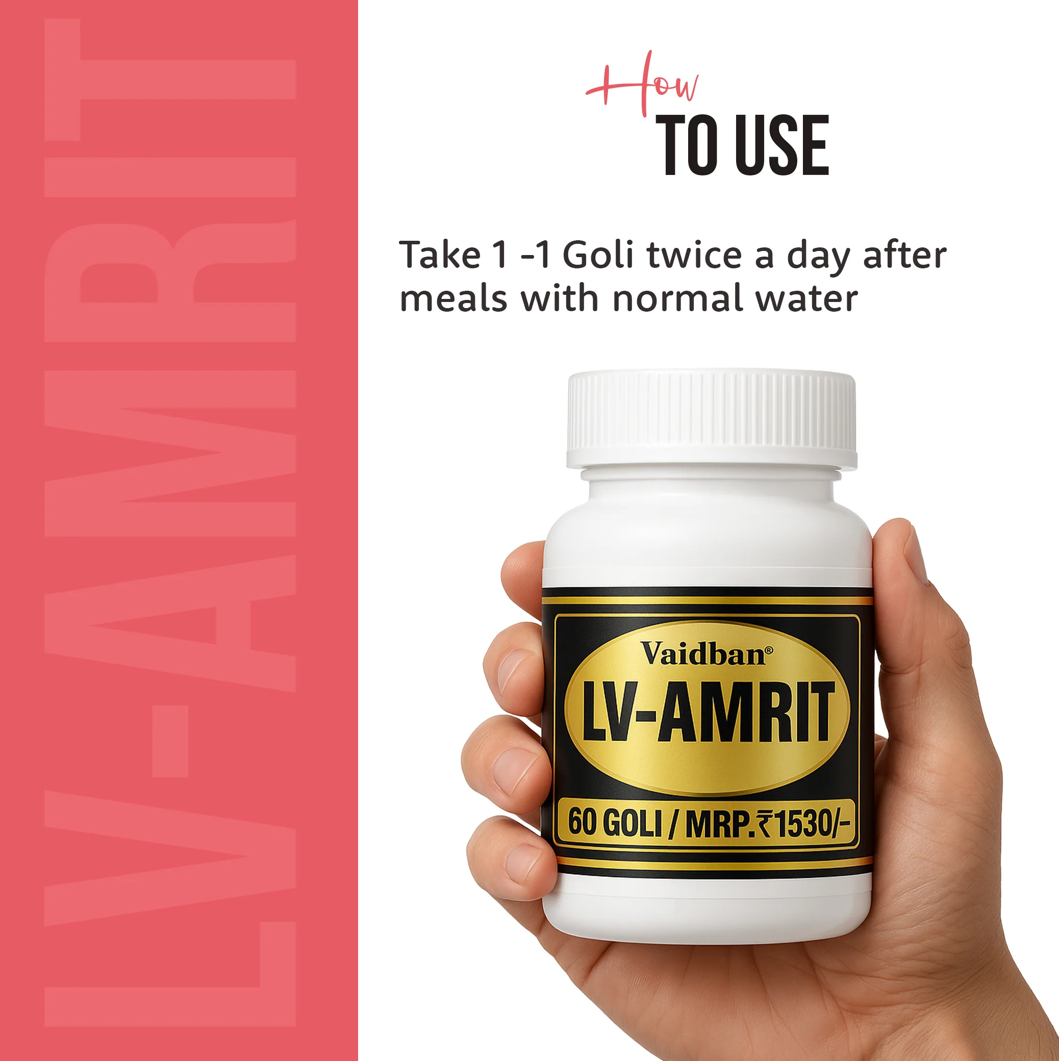 Vaidban LV-Amrit Goli ( 60 Goli ) - Herbal Liver Support - Image 4