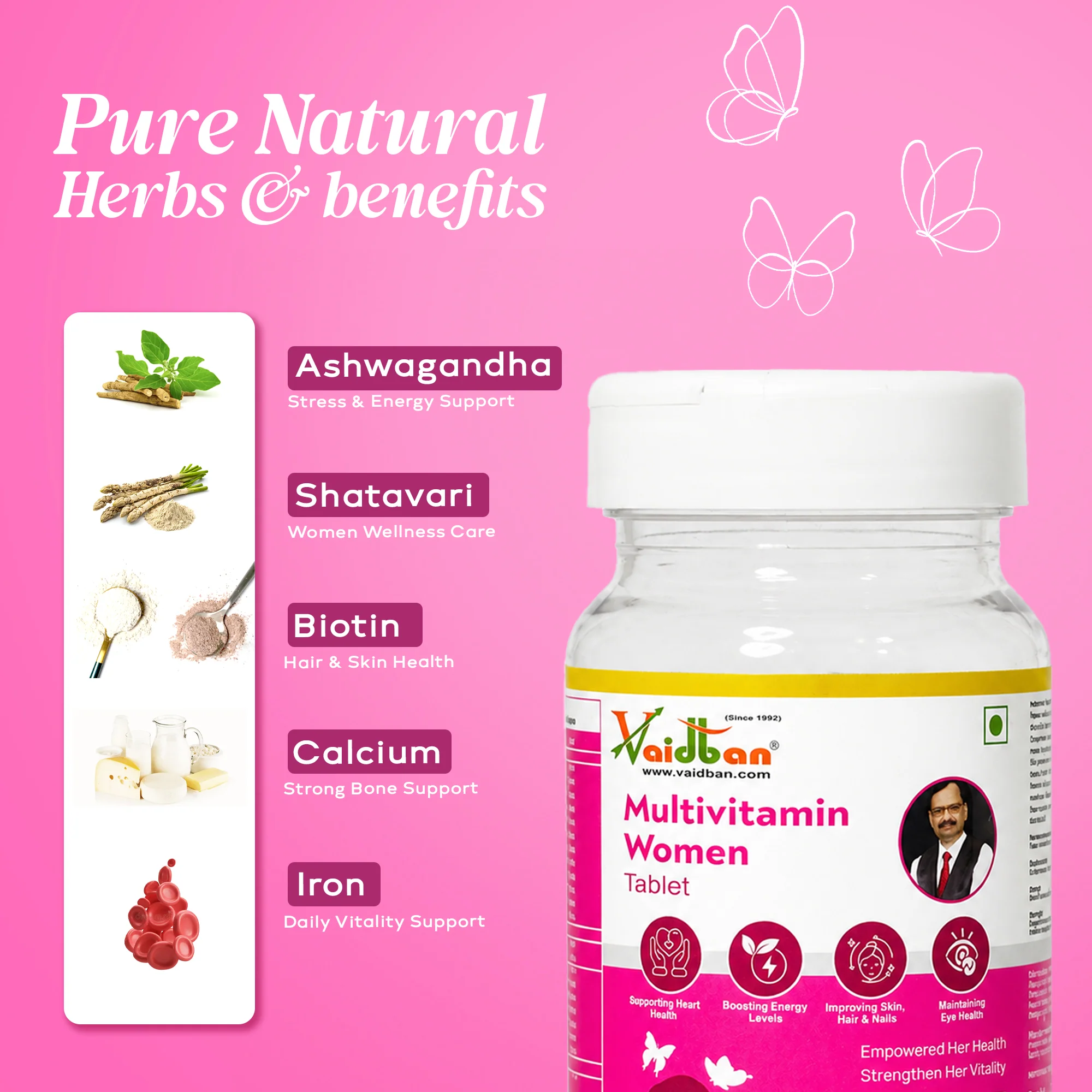 Vaidban Multivitamin Women Tablets – Complete Daily Nutrition for Women's Health & Vitality (60 Tabs) - Image 3