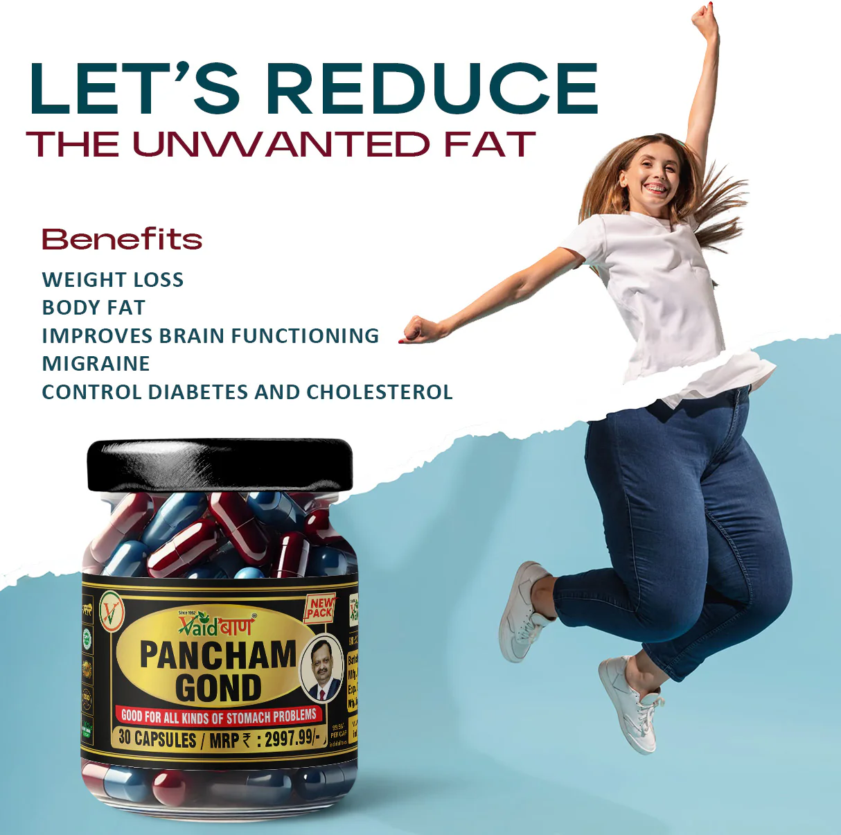 Vaidban Pancham Gond (30 Capsules) – Ayurvedic Capsules for Weight Loss & Gut Health - Image 3