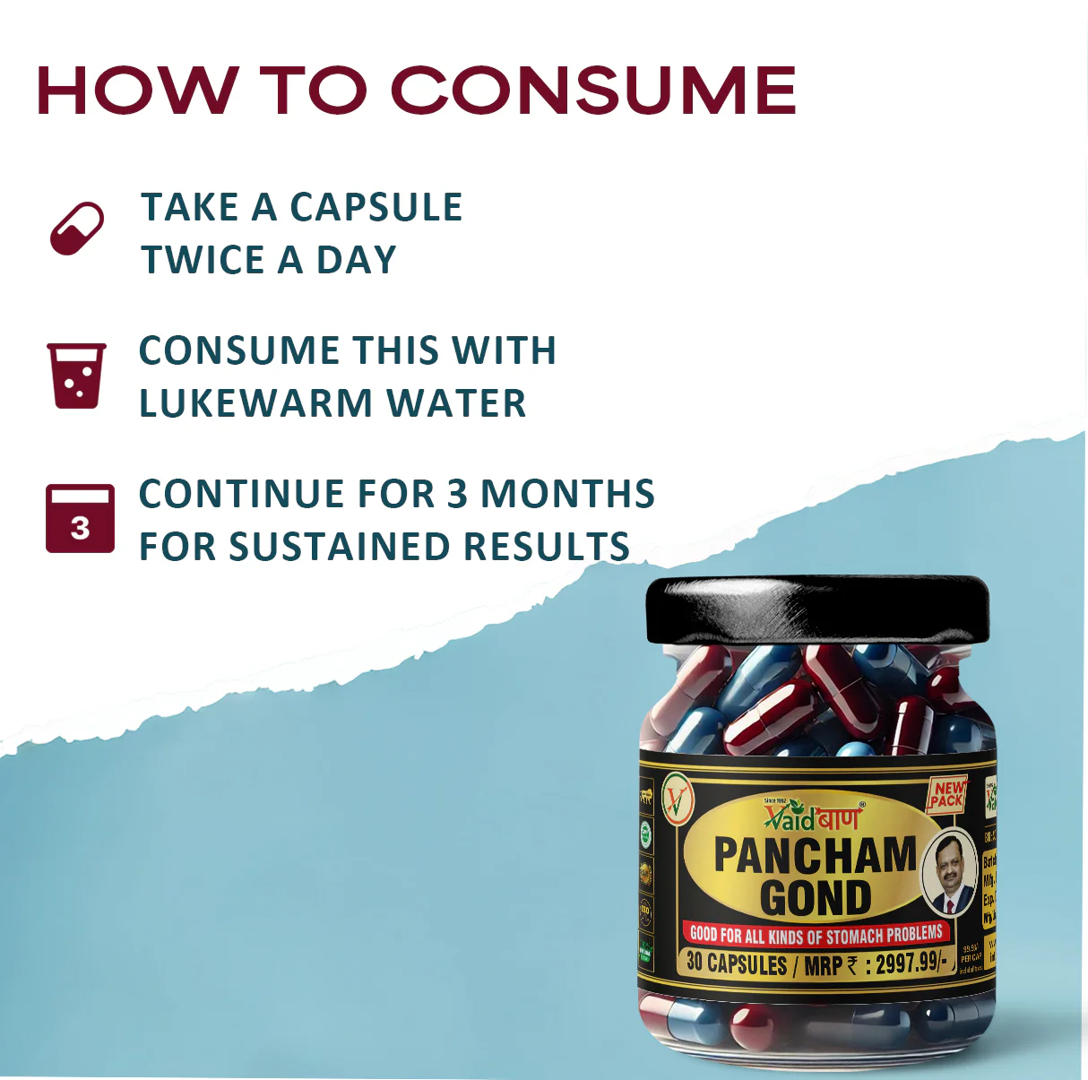 Vaidban Pancham Gond (30 Capsules) – Ayurvedic Capsules for Weight Loss & Gut Health - Image 4