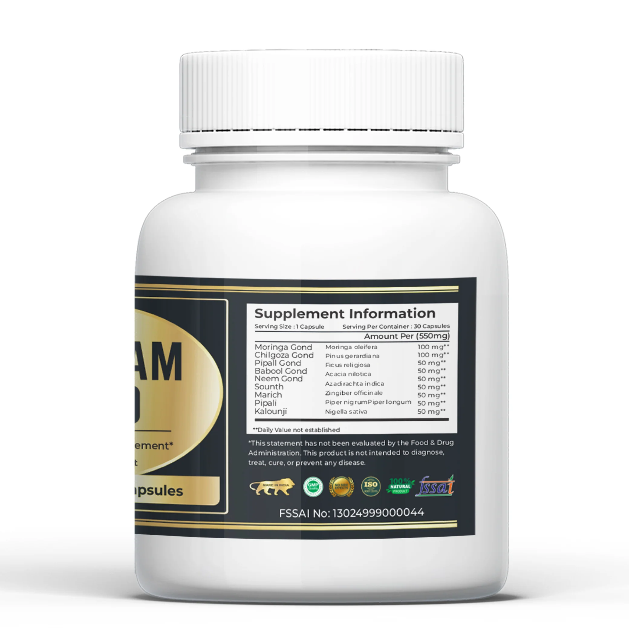 Vaidban Pancham Gond Capsules - 30 Count | Herbal Supplement for Weight Management - Image 3