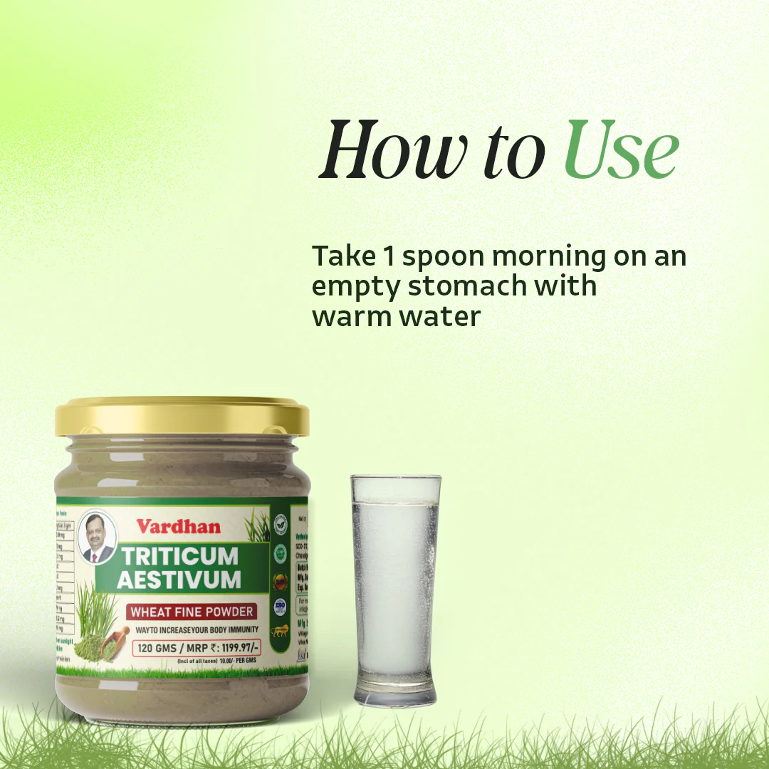 Vardhan Triticum Aestivum Fine Powder (Wheat Grass Powder) - 100 grams - Image 4