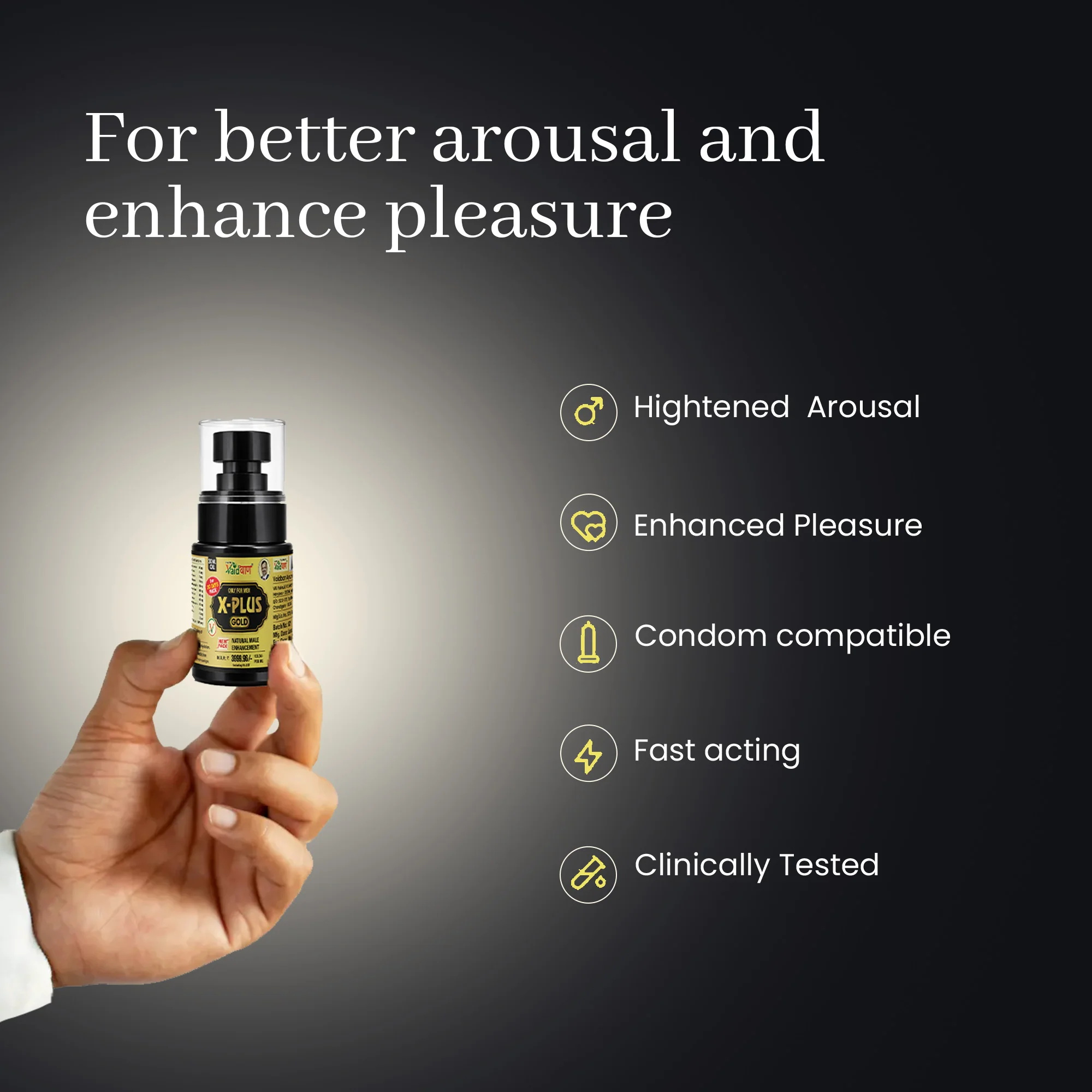 X Plus Gold Oil - Pure Ayurvedic Massage Oil For Men - Image 3
