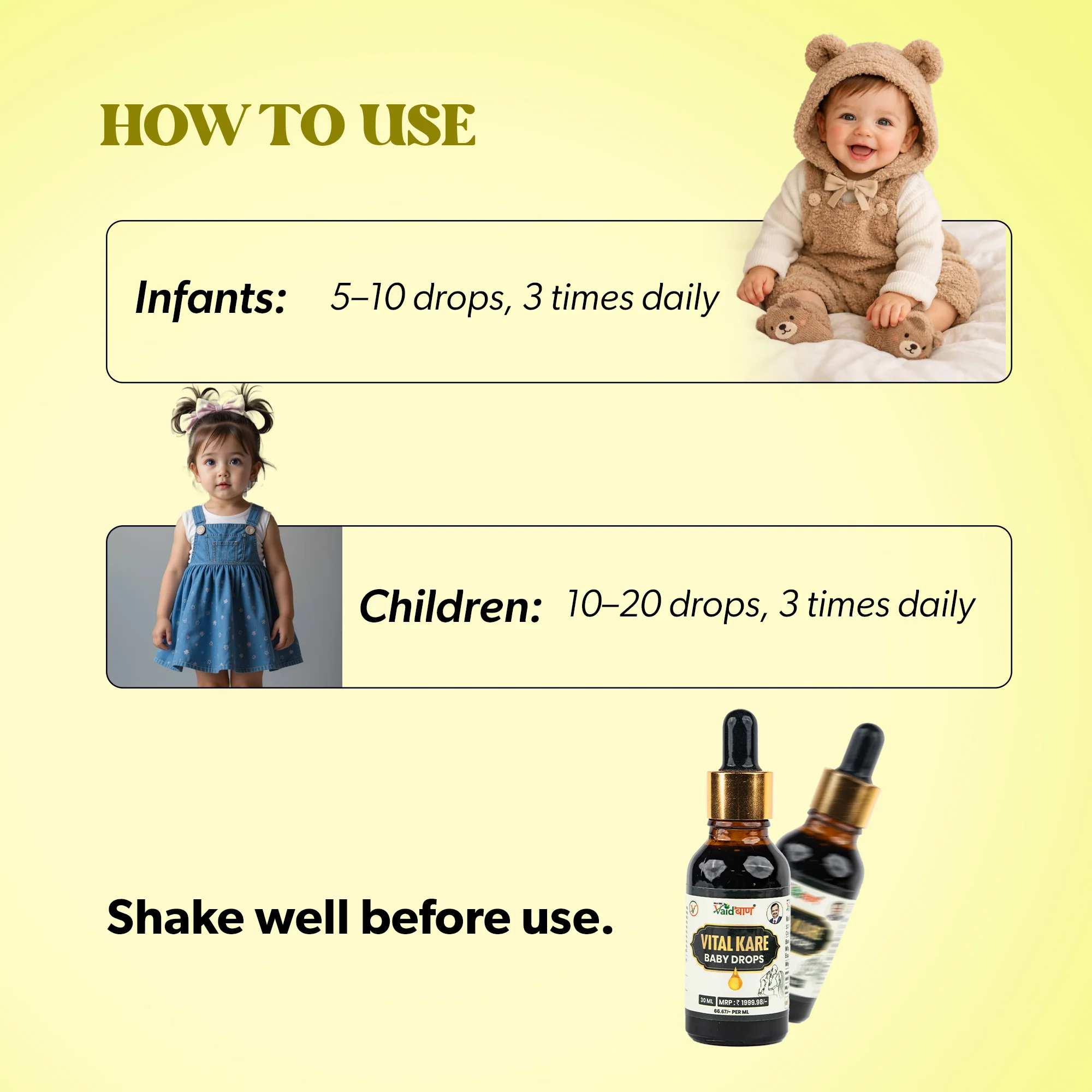 Vital Kare Baby Drops – Ayurvedic Growth & Brain Tonic for Infants & Children - Image 3