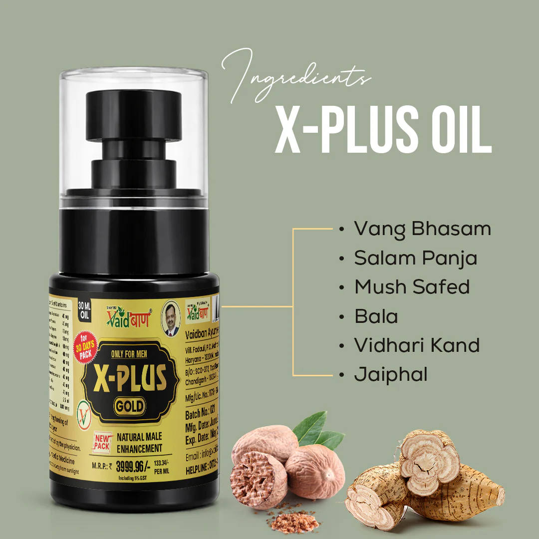 X Plus Gold Oil - Pure Ayurvedic Massage Oil For Men - Image 7